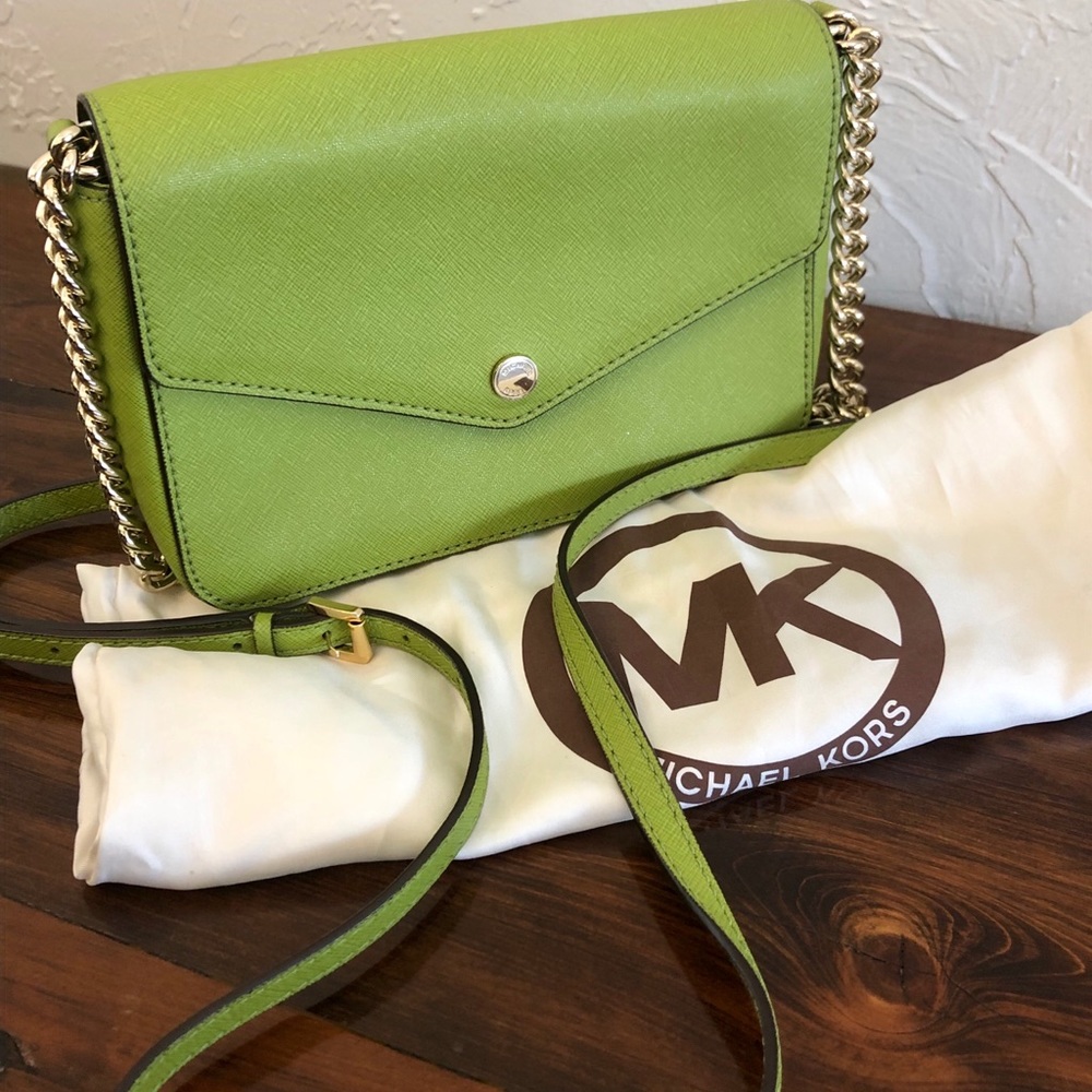 Michael Kors green saffiano Crossbody